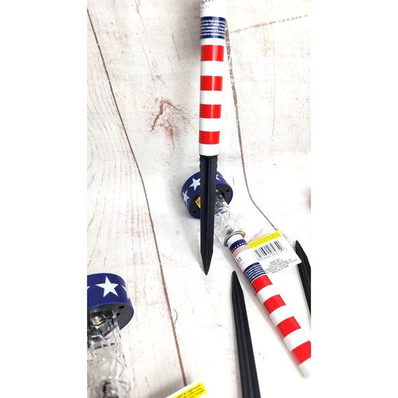 4 United States of America Red, White & Blue Patriotic Solar Stake Lights - Picture 4 of 16